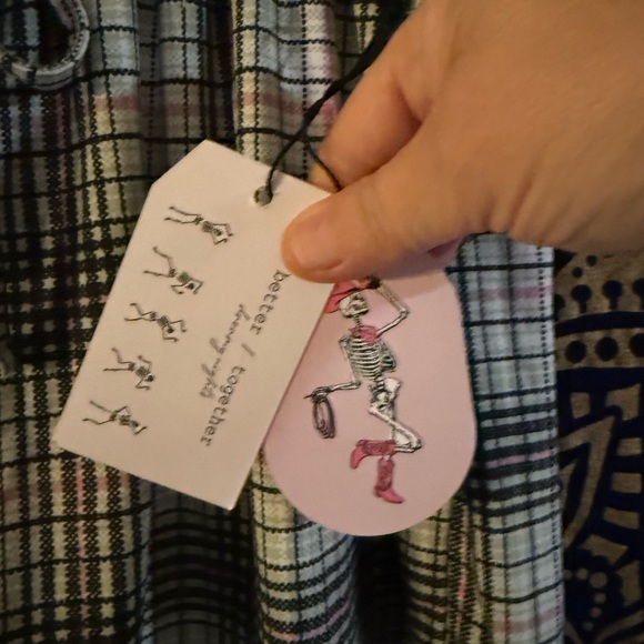 Better Together Pink Skeleton Graphic Tee and Plaid Skirt Set - Picture 3 of 6